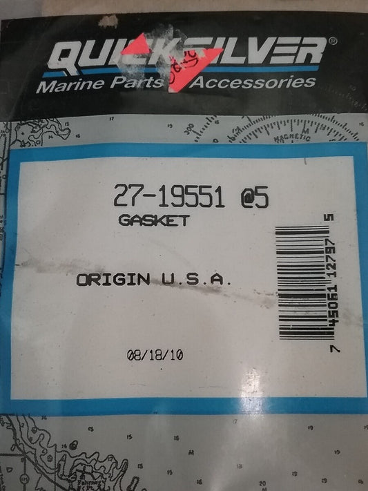 QTY5 NEW QUICKSILVER 27-19551 Upper Water Pump Gasket Mercury Mariner 35-70HP