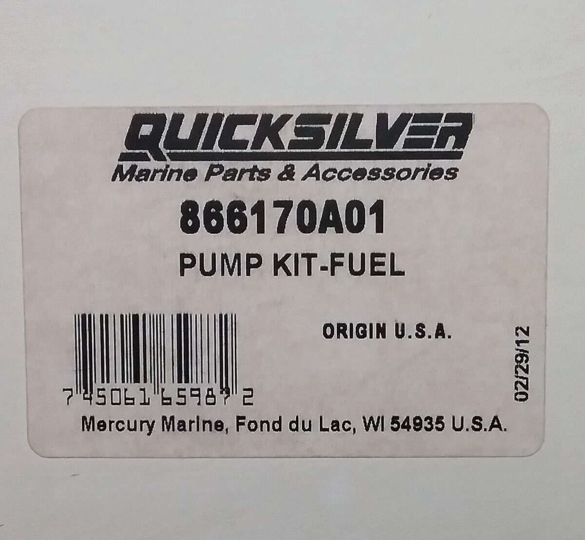 NEW QUICKSILVER 866170A01 FUEL PUMP KIT MERCRUISER STERNDRIVE INBOARD 5.0L-8.2L