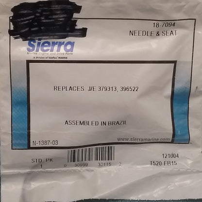 NEW SIERRA 18-7094 NEEDLE & SEAT ASSEMBLY JOHNSON EVINRUDE 9.9-250HP