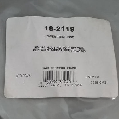 NEW SIERRA 18-2119 POWER TRIM HOSE MERCURY MERCRUISER 32-45703