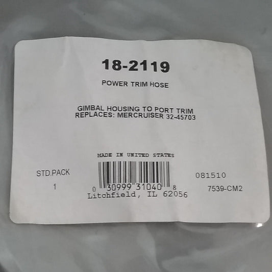 NEW SIERRA 18-2119 POWER TRIM HOSE MERCURY MERCRUISER 32-45703