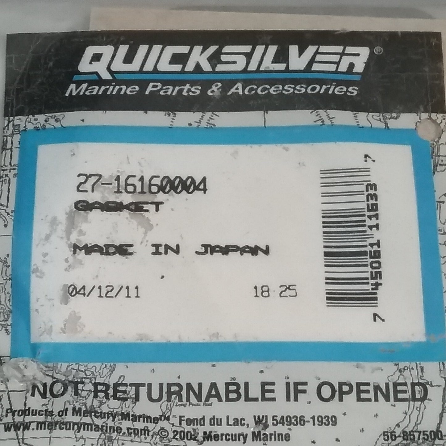 NEW QUICKSILVER 27-16160004 GASKET Mercury Outboard 4-40HP