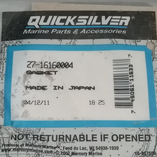 NEW QUICKSILVER 27-16160004 GASKET Mercury Outboard 4-40HP