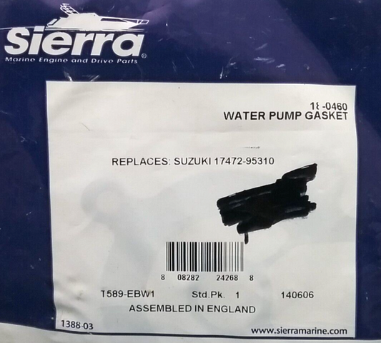 NEW SIERRA 18-0460 WATER PUMP GASKET SUZUKI 17472-95310 OUTBOARD 55-65HP