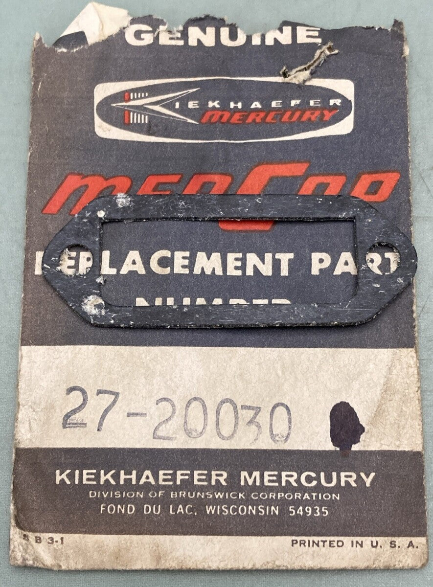 ONE NEW GENUINE MERCURY 27-20030 GASKET MERCURY MARK 15 20 30 50 55 KH7 WG7+