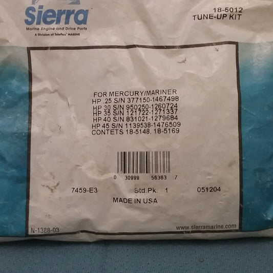 NEW SIERRA 18-5012 TUNE UP KIT Mercury Mariner 25-45 HP
