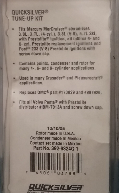 NEW QUICKSILVER 392-6324Q1 TUNE UP KIT MERCURY MARINE 392-9089T 3.0L-5.7L