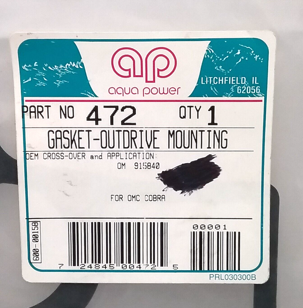 NEW AQUA POWER 427 GASKET OUTDRIVE MOUNTING OMC 0915840 Sterndrive 3.0L-5.80L
