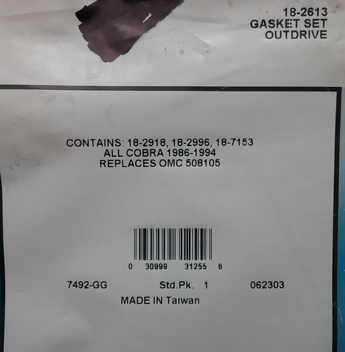 NEW SIERRA 18-2613 OUTDRIVE GASKET SET EVINRUDE JOHNSON Yamaha outboards