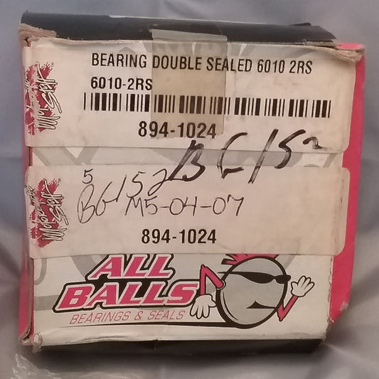 NEW ALL BALLS 6010-2RS BEARING DOUBLE SEALED 50 x 80 x 16