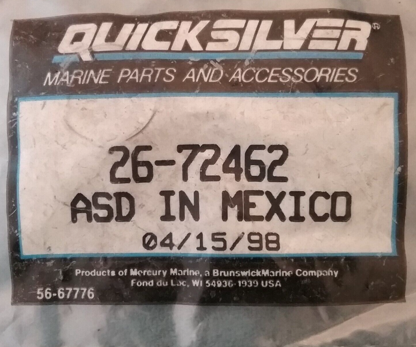 NEW QUICKSILVER 26-72462 SEAL Mariner Outboard Motorguide Trolling 200HP