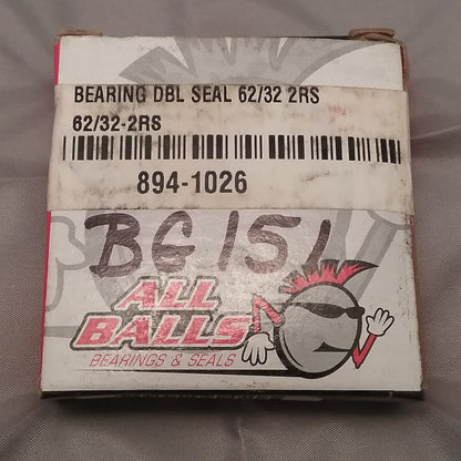 NEW ALL BALLS 62/32-2RS  Radial Ball Bearing 32X65X17 UNIVERSAL PART