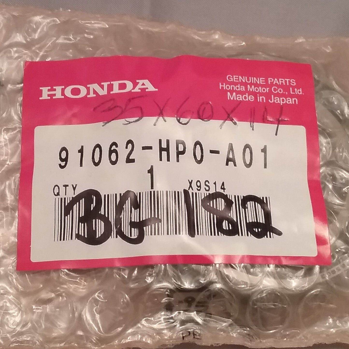 NEW GENUINE HONDA 91062-HP0-A01 BEARING 35X60X14 FOREMAN, RUBICON TRX500 05-22