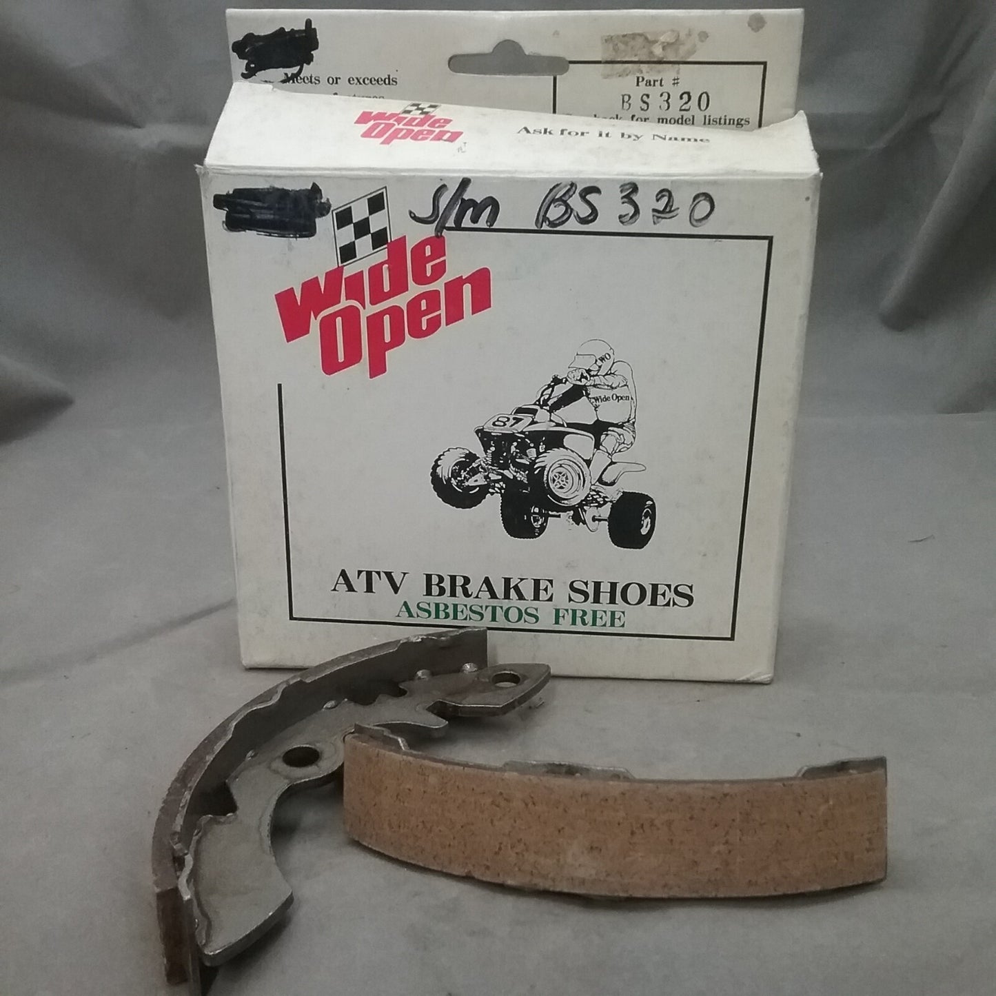 NEW WIDE OPEN BS320 BRAKE SHOES SUZUKI QUADRUNNER 1985-1987