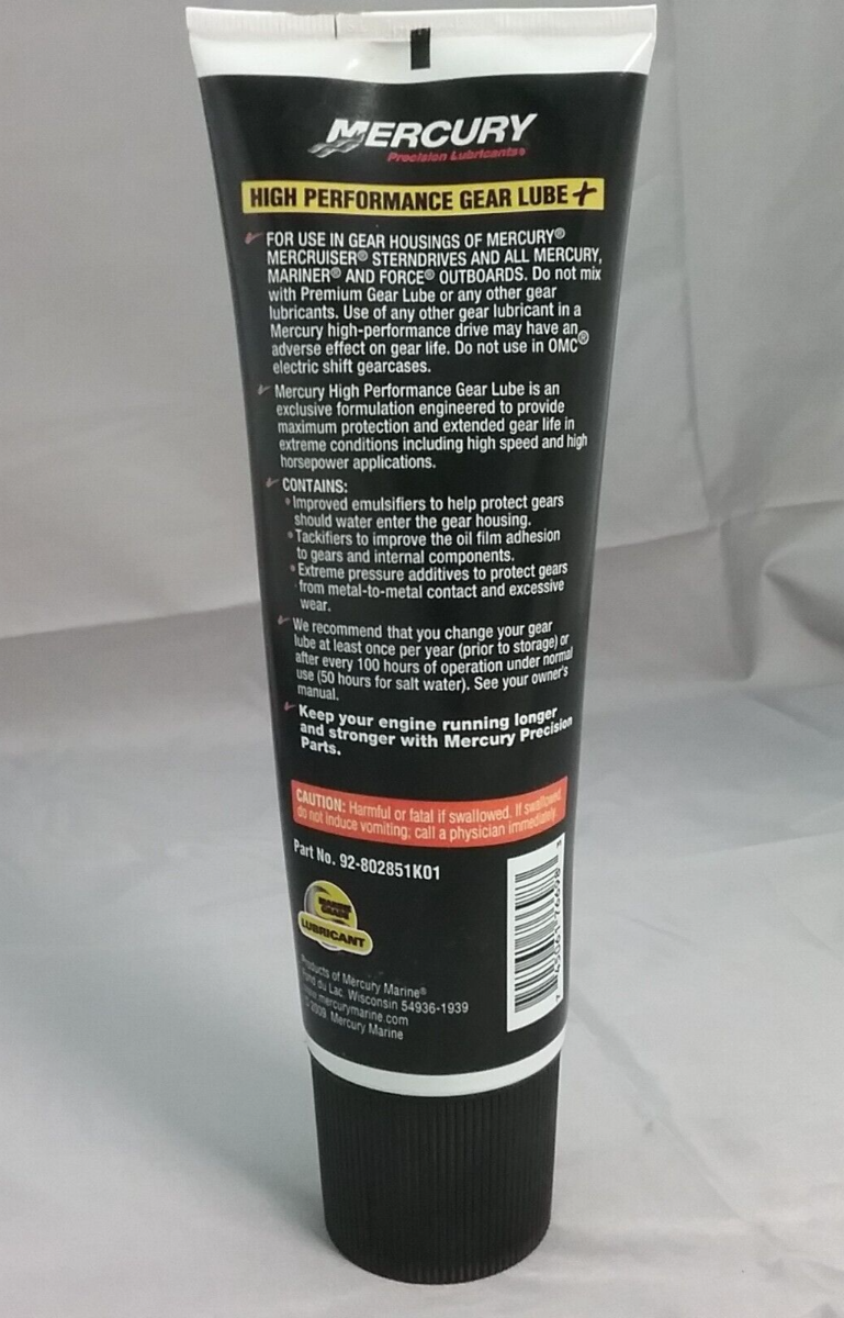 NEW MERCURY Q92-802851K01 GEAR LUBE HIGH PERFORMANCE SAE90 8OZ.