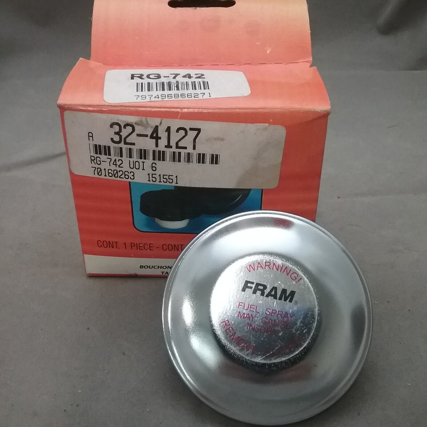 NEW FRAM RG-742 FUEL CAP CHEVY DODGE GMC PLYMOUTH VANS TRUCKS SUVS 1971-1980