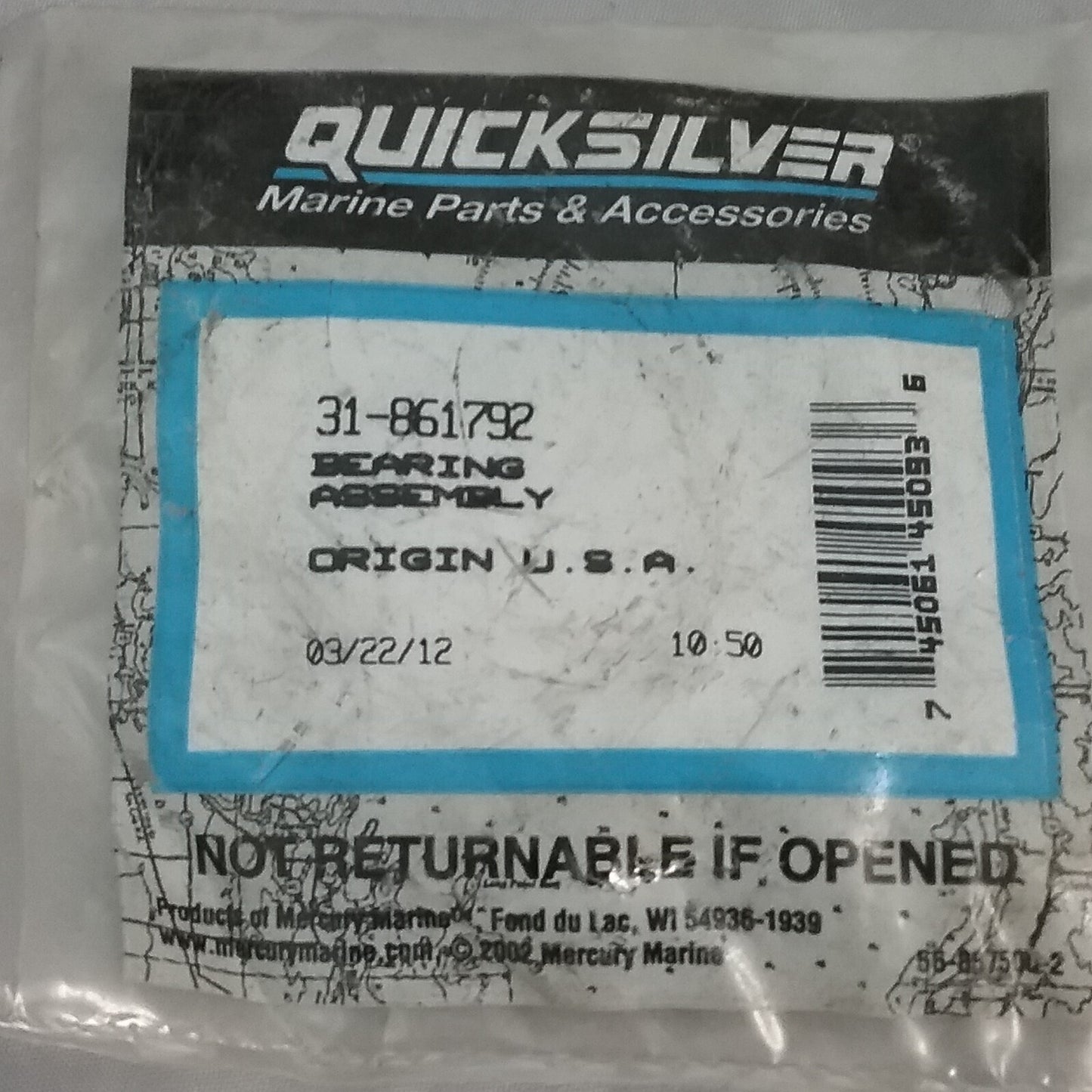 NEW QUICKSILVER 31-861792 BEARING ASSY Mercruiser BRAVO XR, OUTBOARD 250-300HP