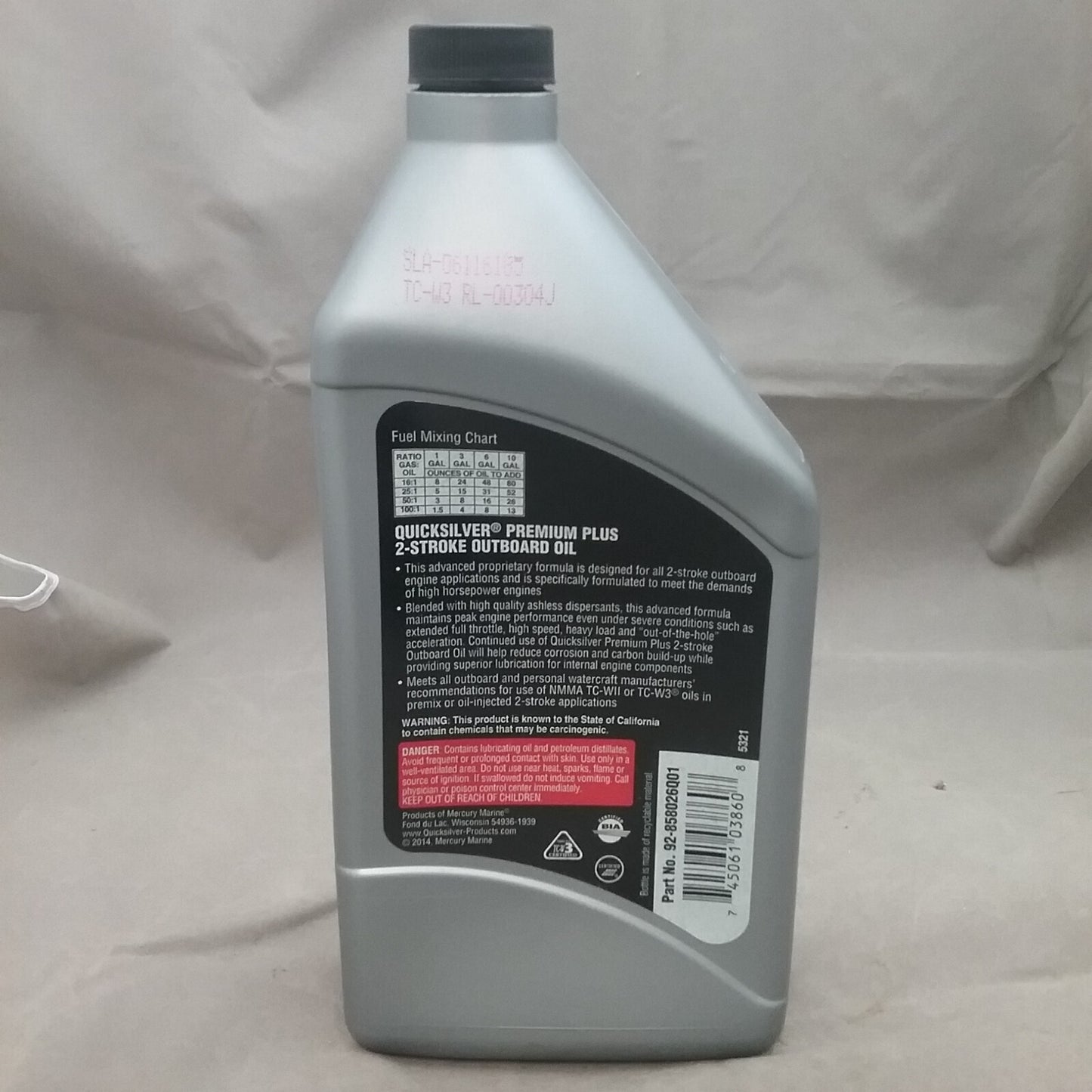 NEW QUICKSILVER 92-858026Q01 SYNTHETIC BLEND  2-STROKE OIL ONE QUART