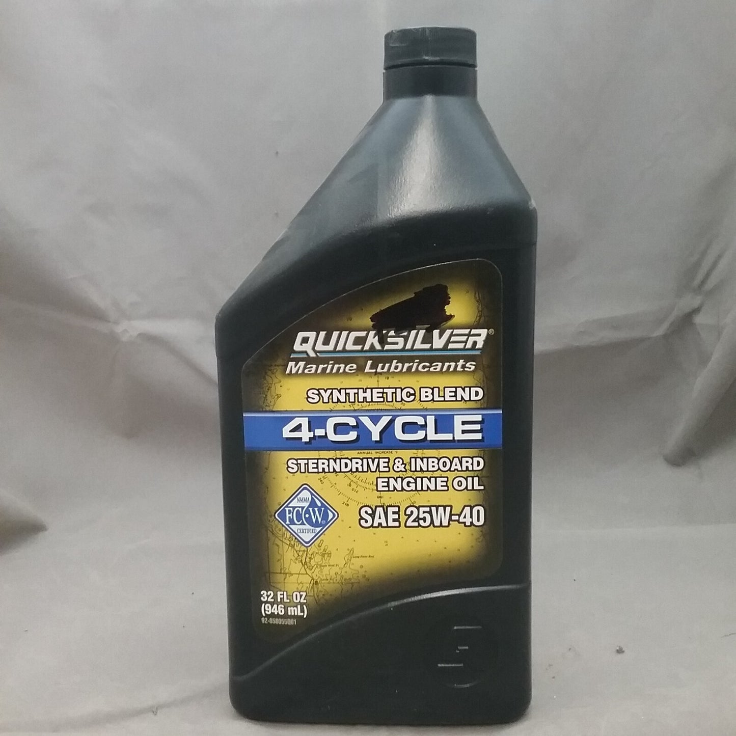 NEW QUICKSILVER 92-858055Q01 SYNTHETIC BLEND  4 CYCLE OIL ONE QUART 25W40