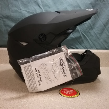NEW GMAX MX-46/MX-46Y OFF ROAD HELMET - MATTE BLACK - XS