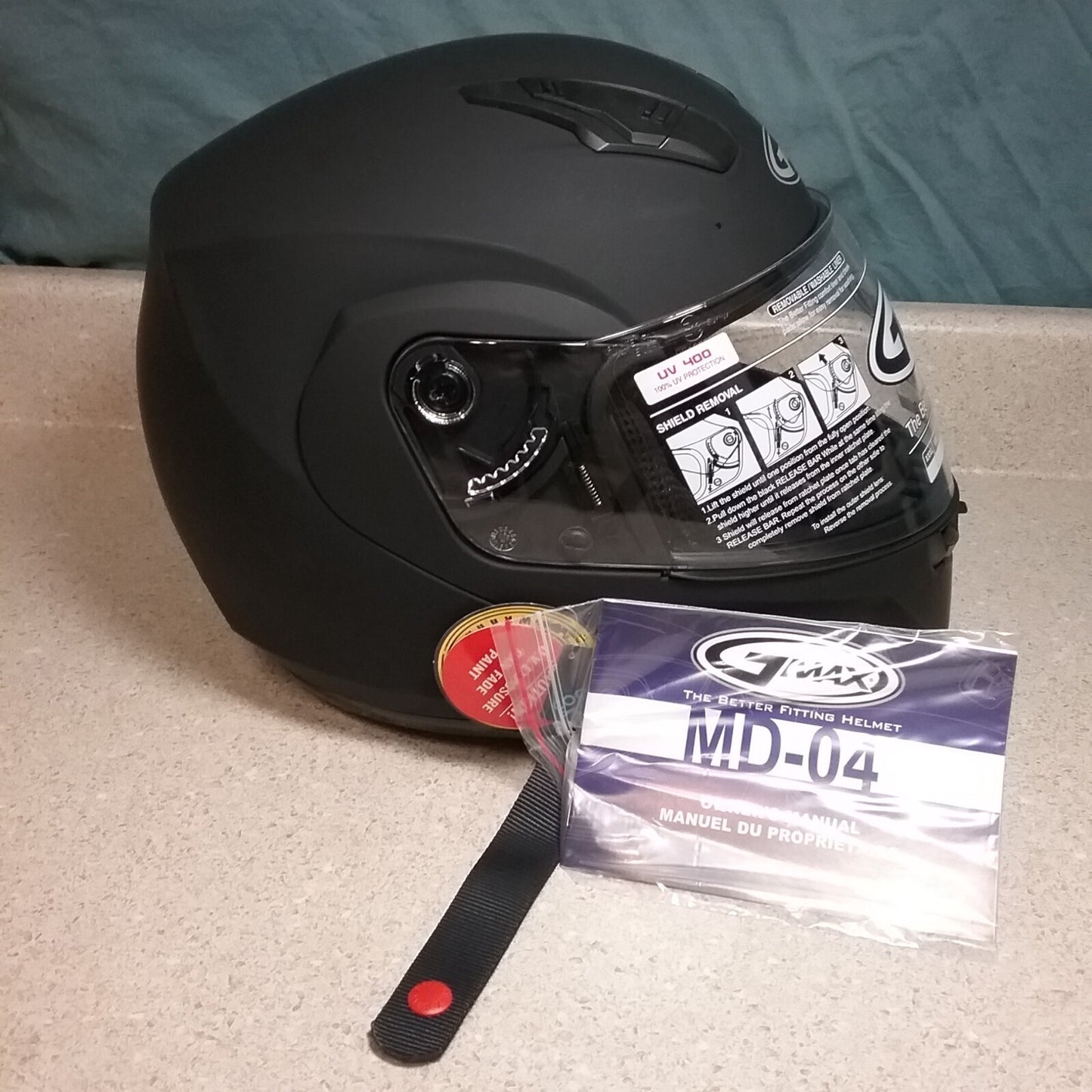 NEW GMAX MD-04 FULL FACE SOLID SNOWMOBILE HELMET - MATTE BLACK - S