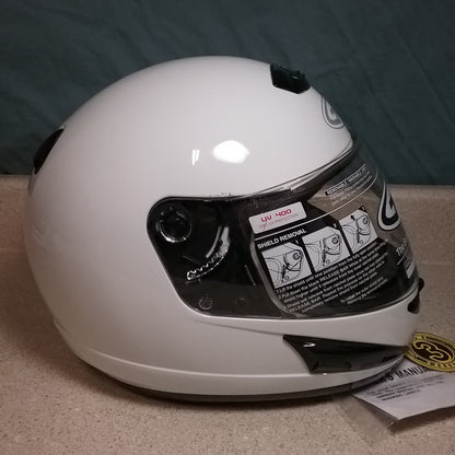 NEW GMAX GM38S FULL FACE SOLID SNOWMOBILE HELMET - GLOSS WHITE - LARGE