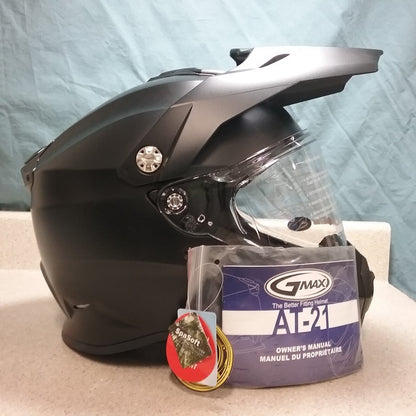 NEW GMAX AT-21 ADVENTURE DUAL SPORT HELMET - MATTE BLACK - MEDIUM