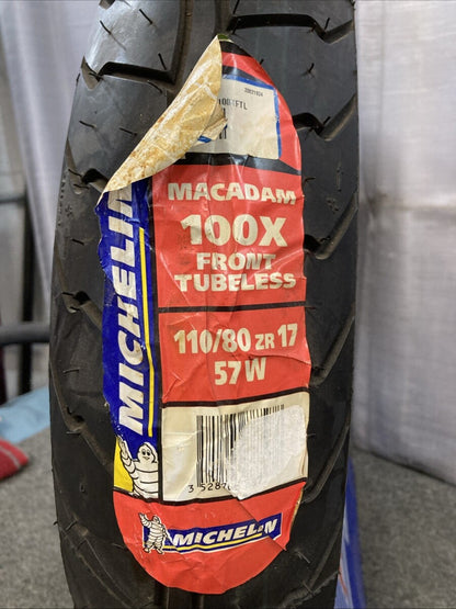 NEW GENUINE MICHELIN MACADAM 100X 110/80 ZR17 57W TL FRONT M/C TIRE 87-9555