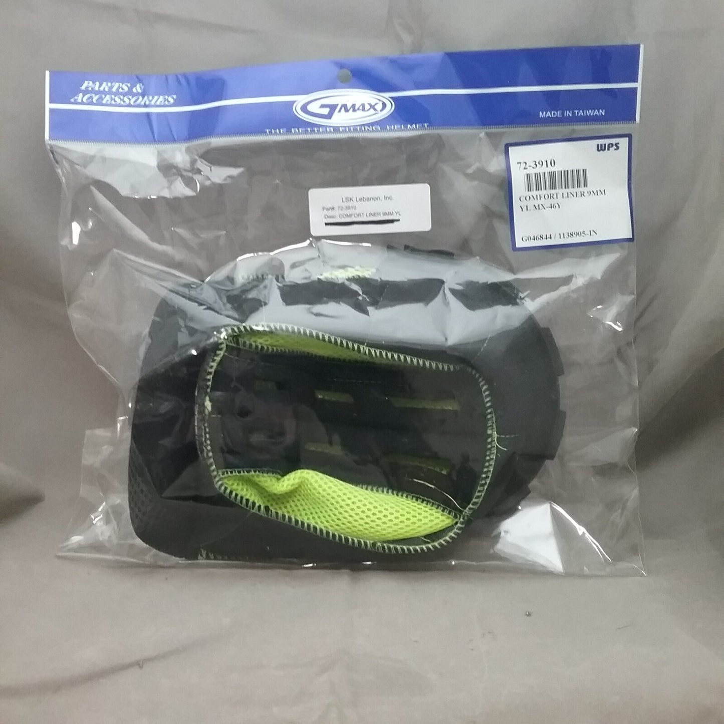 NEW GMAX 72-3910 MX-46Y REMOVABLE COMFORT LINER YOUTH LARGE 9MM