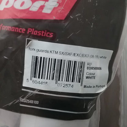 NEW POLISPORT 8398500006 FORK GUARDS WHITE HUSQVARNA KTM HONDA GAS GAS 2006-2020