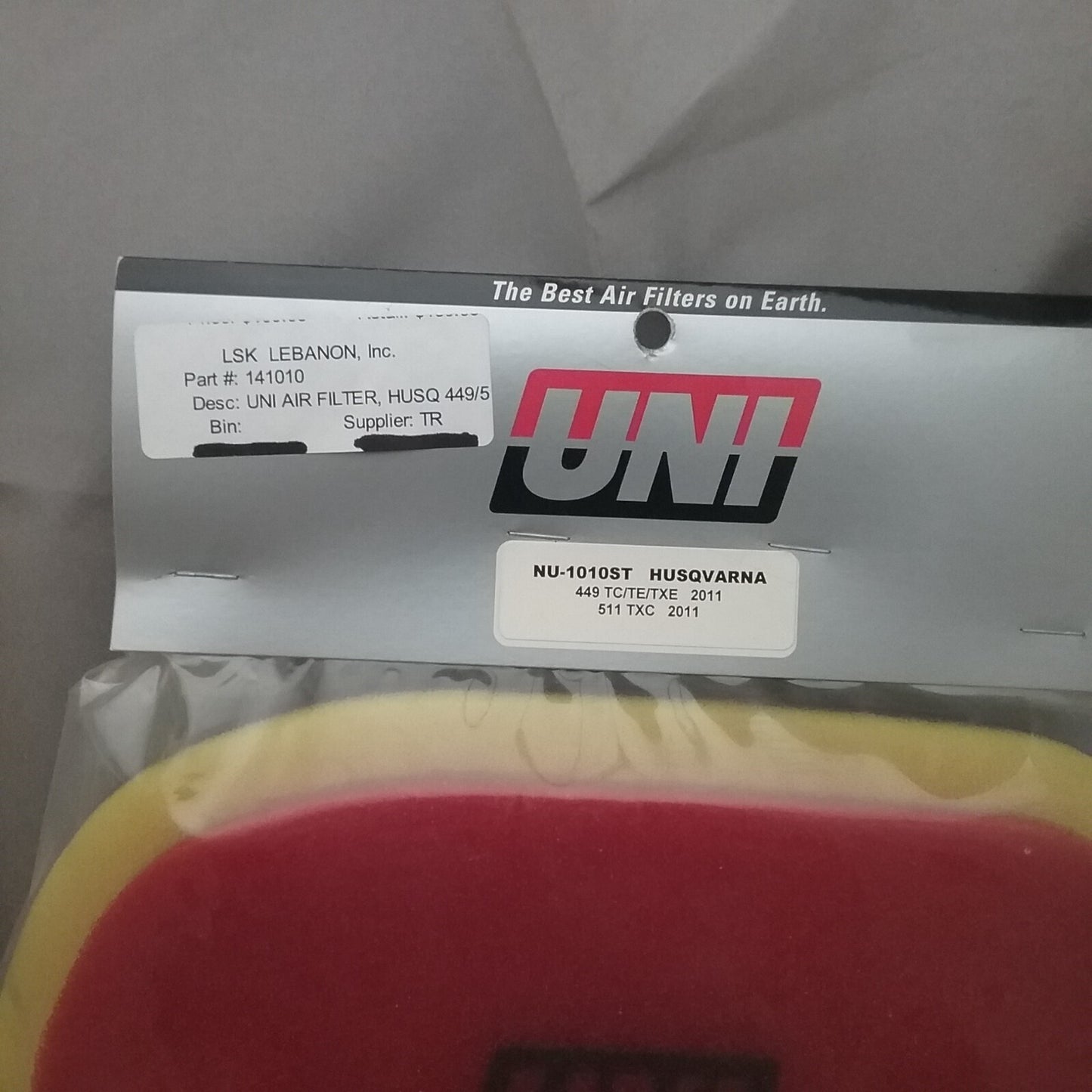 NEW UNI NU-1010ST AIR FILTER HUSQVARNA 449TC/TE/TXE 551 TE/TXC 2011-2013