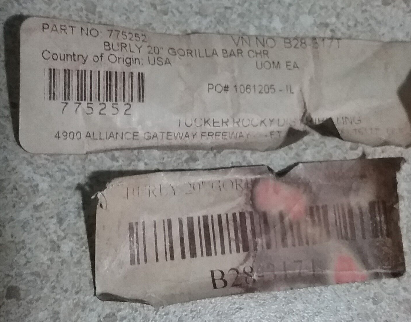 NEW BURLY BRAND B28-317T CHROME 20" 1.25" GORILLA BAR HARLEY REPLACEMENT