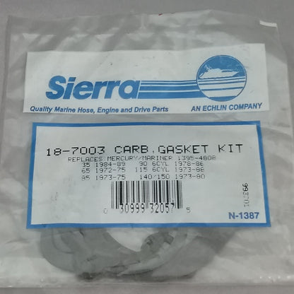 NEW SIERRA 18-7003 Carburetor Gasket Set Mercury 1395-4808 Outboard 35-115HP