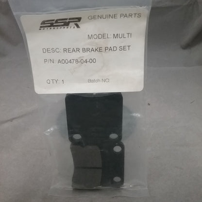 NEW SSR A00478-04-00 BRAKE PAD REAR SET FITS VARIOUS SSR MODELS