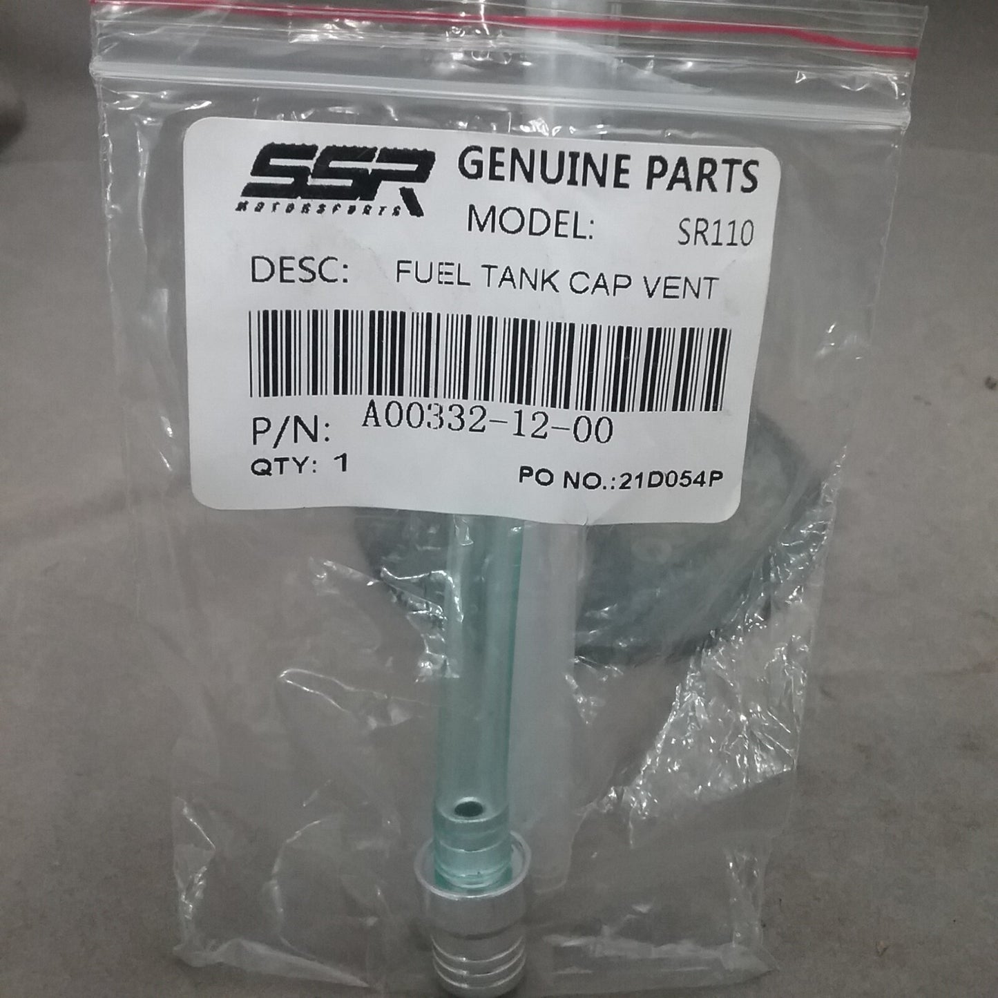 NEW SSR A00332-12-00 FUEL TANK CAP VENT FITS SR110