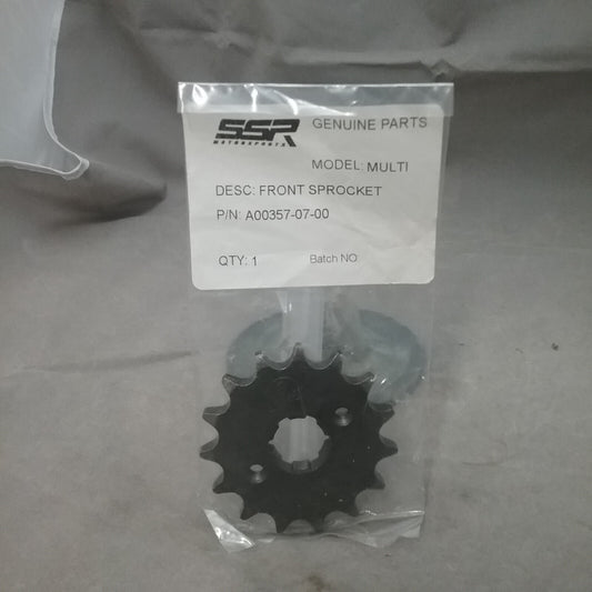 NEW SSR A00357-07-00 FRONT SPROCKET 15 TEETH FITS VARIOUS SSR MODELS