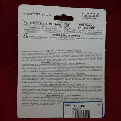 NEW EBC FA401X HIGH PERFORMANCE OFF ROAD BRAKE PADS 2010-15 SUZUKI