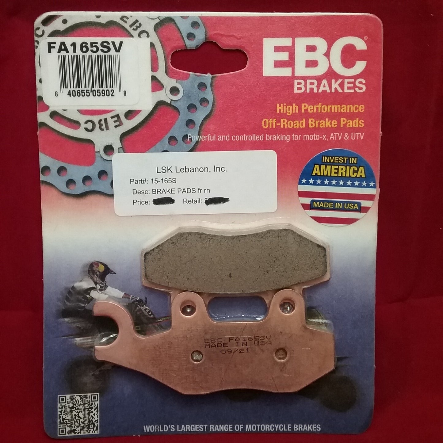 NEW EBC FA165SV SEVERE DUTY SINTERED METAL BRAKE PADS Kawasaki Suzuki Yamaha