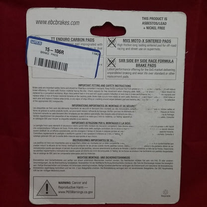 NEW EBC FA106R R-SERIES SINTERED FRONT BRAKE PADS SUZUKI