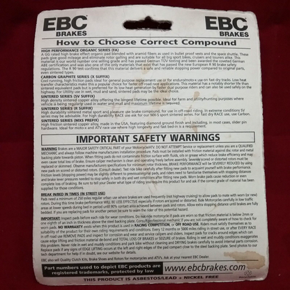 NEW EBC FA230X HIGH PERFORMANCE BRAKE PAD KAWASAKI KLX SUZUKI DRZ