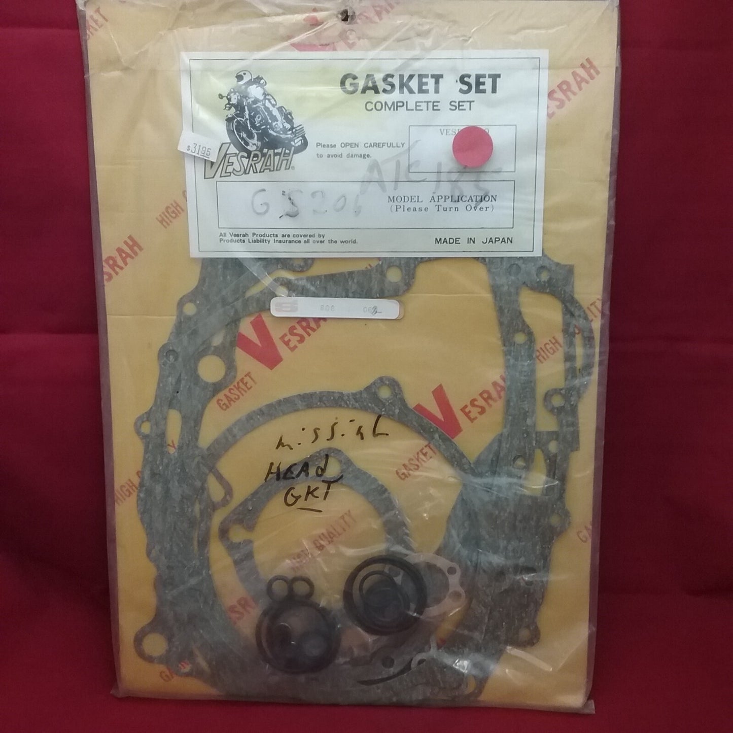 NEW VESRAH VG-181 GASKET COMPLETE SET HONDA ATC185