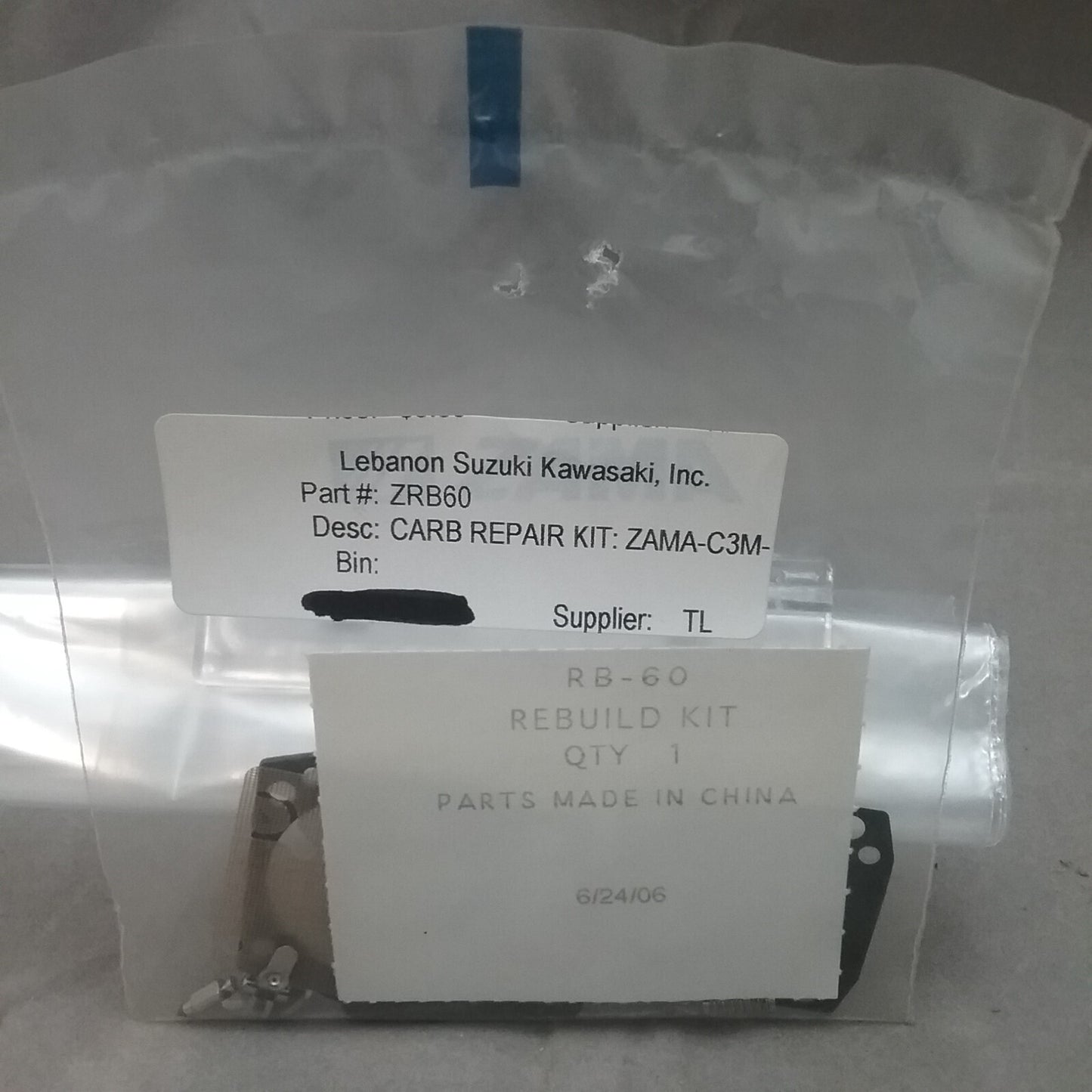 NEW ZAMA RB-60 CARBURETOR REPAIR KIT