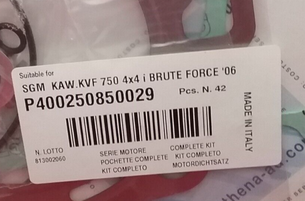 NEW ATHENA P400250850029 GASKET SET KAWASAKI BRUTE FORCE KVF750 2006
