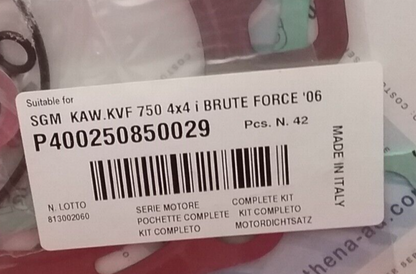 NEW ATHENA P400250850029 GASKET SET KAWASAKI BRUTE FORCE KVF750 2006