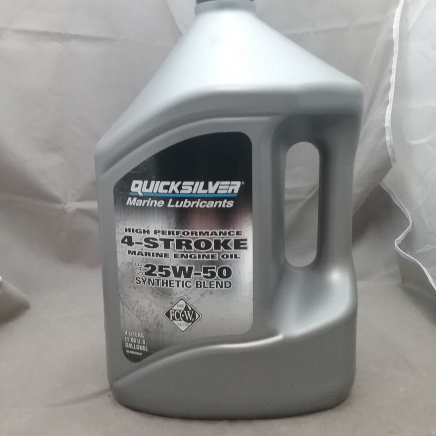 NEW QUICKSILVER 92-8M0053664 25W-50 SYNTHETIC BLEND 4-STROKE OIL ONE GALLON