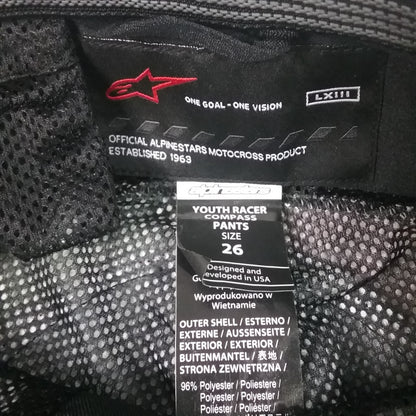 NEW ALPINESTARS 482-975826 RIDING PANTS PINK BLACK AND GREEN YOUTH SIZE 26