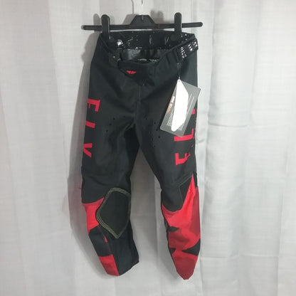 NEW FLY RACING 374-53222 RIDING PANTS BLACK AND RED YOUTH SIZE 22
