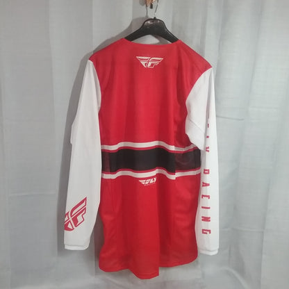 NEW FLY RACING 372-322L SHIRT LONG SLEEVE POLYESTER RED AND WHITE ADULT SIZE L