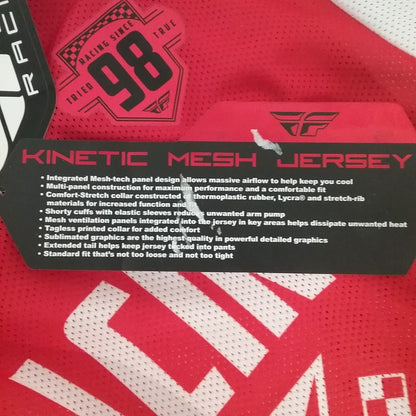 NEW FLY RACING 372-322L SHIRT LONG SLEEVE POLYESTER RED AND WHITE ADULT SIZE L
