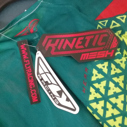 NEW FLY RACING 370-328L SHIRT LONG SLEEVE POLYESTER GREEN RED AND YELLOW ADULT L